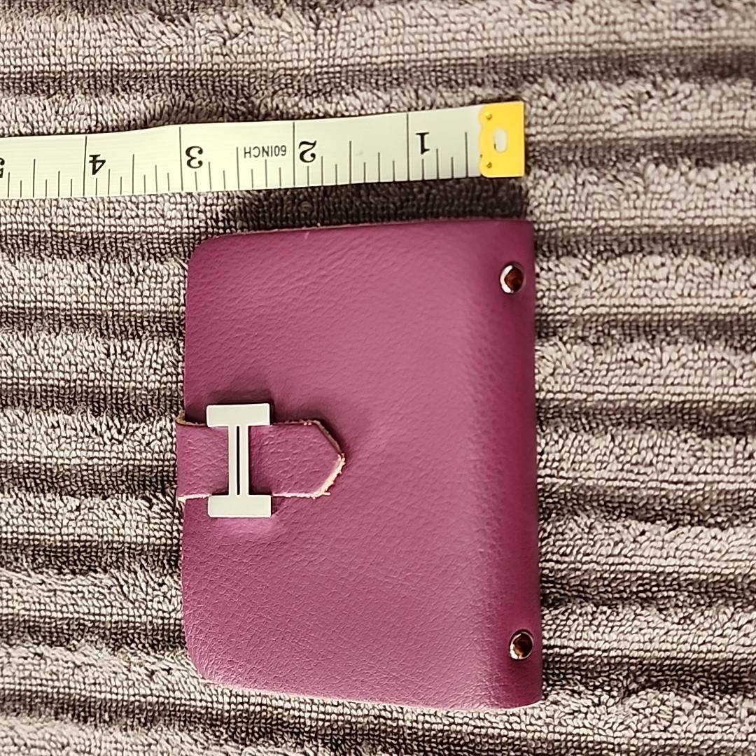 Vintage Purple Leather Card Case